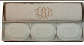 Three Bar Monogram Soap & Towel Gift Set