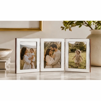 Tiffany Plain Sterling Silver Triple Folding Frame