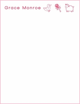 tiny tootsie pink children's stationery