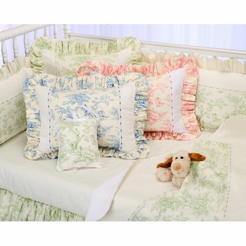 toile crib bedding by blauen