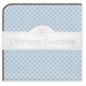 ultimate swaddling blanket by swaddle designs - blue with brown dots