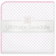 Ultimate Swaddling Blanket by Swaddle Designs - White with Bright Pink Dots