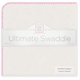 Ultimate Swaddling Blanket by Swaddle Designs - White with Pink Trim
