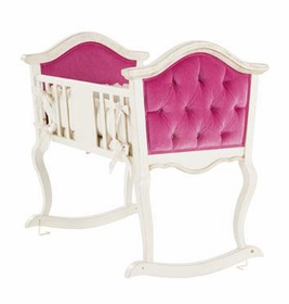 Upholstered Cradle - Rosetta Fabric & Versailles Creme