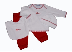 Valentine's Baby Layette Set, 3 Piece