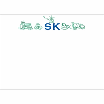 vehicles initials children's stationary