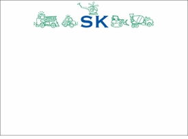 Vehicles Initials Children's Stationery
