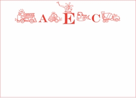 Vehicles Monogram Children's Stationery