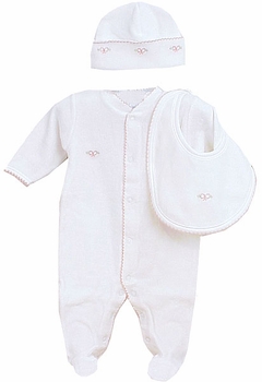 Kissy Kissy Velour Homeward 3 Piece Set with Pink Bow