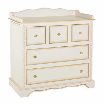Vintage Changer Floral Applique Moulding - Antico White/Pink/Gold Gilding