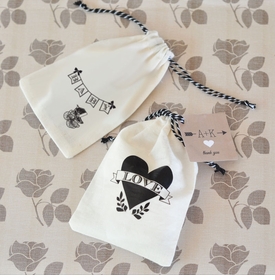 Vintage Muslin Favor Bags (set of 12)