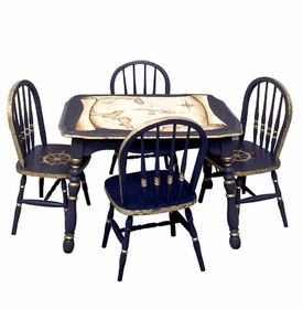 Vintage Play Table and Chair Set Navy And Gold Gilding
