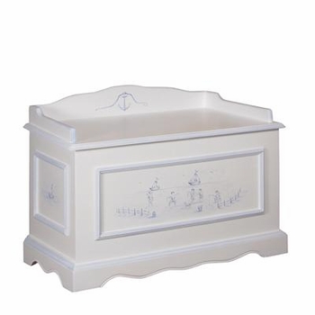 vintage toy chest  (seashore toile)