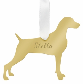 Weimaraner Christmas Ornament - Gold