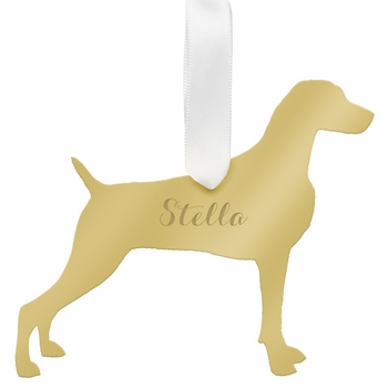 Weimaraner Christmas Ornament - Gold