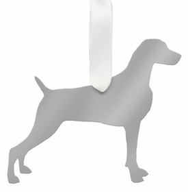 Weimaraner Christmas Ornament - Silver