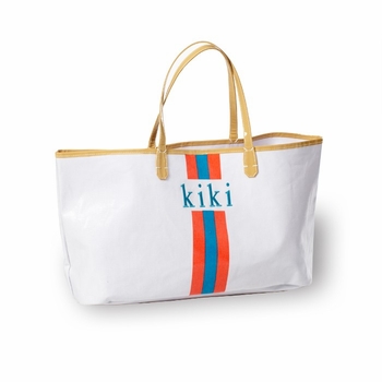 Wellie Market Tote Racing Stripe