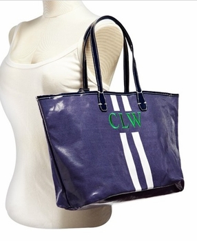 Wellie Market Tote Racing Stripe