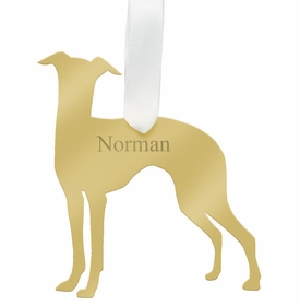 Whippet Christmas Ornament - Gold