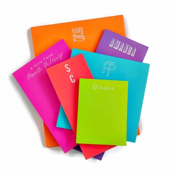 White on Bright Personalized Square Note Pad