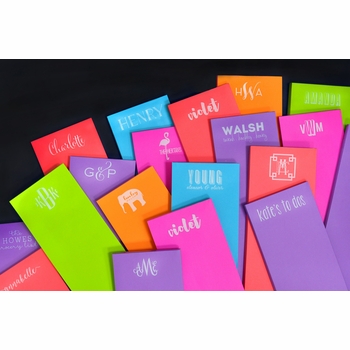 White on Bright Personalized Square Note Pad