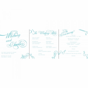whitney & charles ceremony program front card