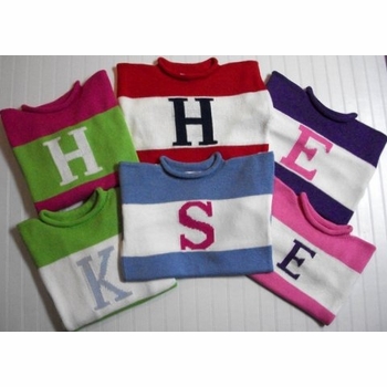 Wide Stripe Initial Sweater