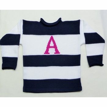 Wide Stripe Initial Sweater