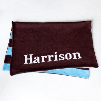 Wide Stripe Personalized Baby Blanket