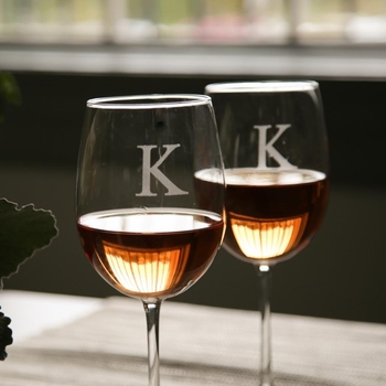 Wine Stemware Set of 4 - (Glass) Personalized