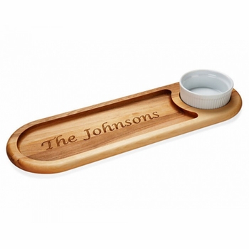 wooden tray with dip