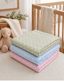 woven polka dot baby blanket