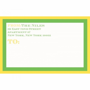 yellow green mailing stickers