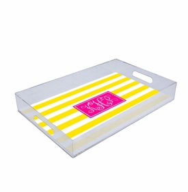 yellow stripes lucite tray