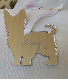 Yorkshire Terrier Christmas Ornament - Silver