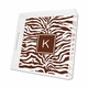 zebra brown lucite tray - square