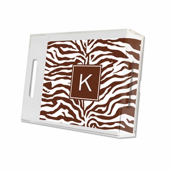 zebra chocolate lucite tray - small