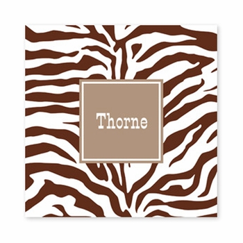 zebra chocolate square paper coaster<br>set of 50