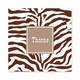 zebra chocolate square paper coaster<br>set of 50
