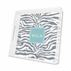 zebra gray lucite tray - square