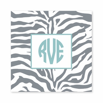 zebra gray square paper coaster<br>set of 50