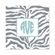 zebra gray square paper coaster<br>set of 50