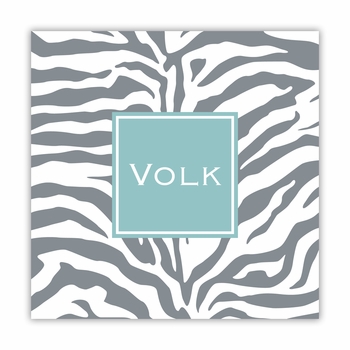 zebra gray square paper coaster<br>set of 50