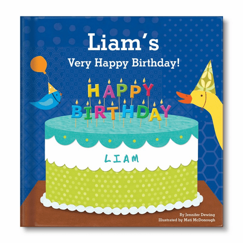 Baby's First Birthday Personalized Board Book - Blue - Hardcover