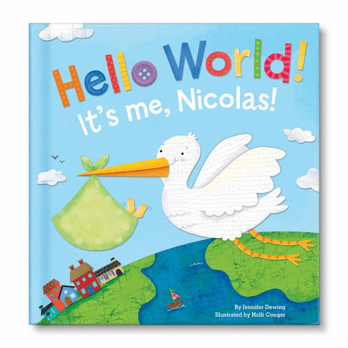 Hello World! Personalized Board Book - Blue - Hardcover