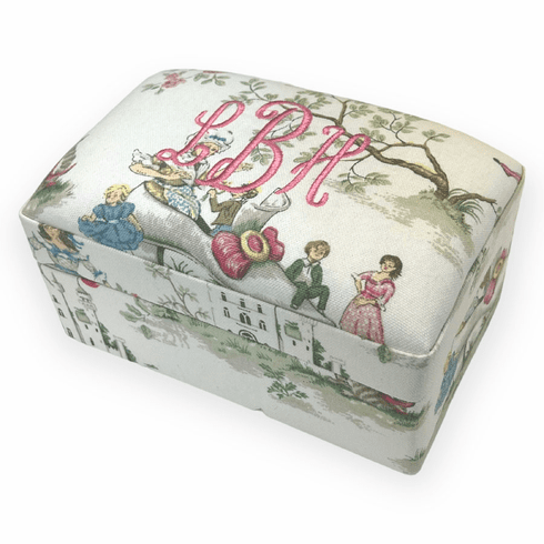 Personalized  Baby Keepsake Box - Nursery Rhyme Over the Moon Toile Small