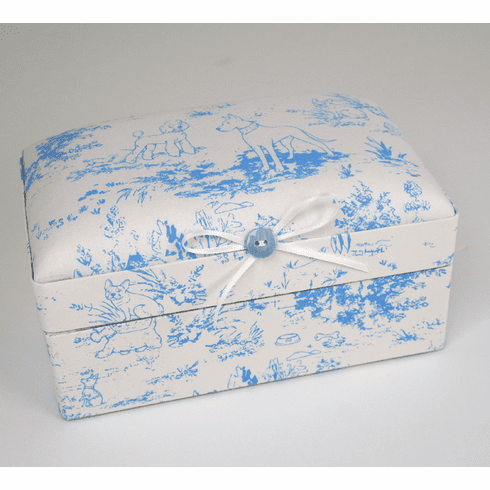 Personalized Heirloom Baby Keepsake Box - Hounds Toile Small