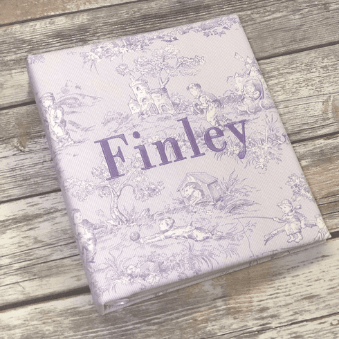 Personalized Lavender Bryant Park Cotton Baby Memory Book