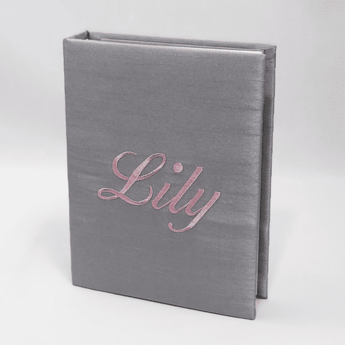 Personalized Medium Hardbound Photo Album in  Baby Shantung
