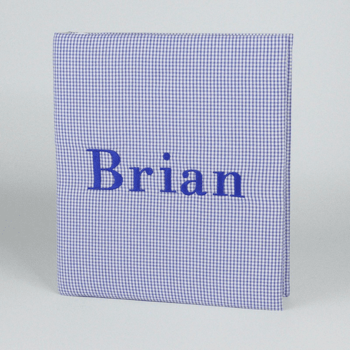 Personalized Seersucker Check Cotton Baby Memory Book